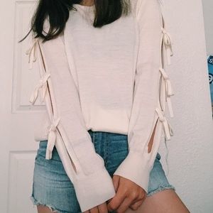 Banana Republic cream wool ribbon sweater